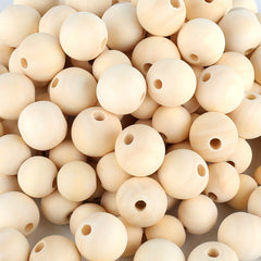 500pcs 10mm Natural Wooden Beads Unprocessed Round Spacer Beads DIY Crafts