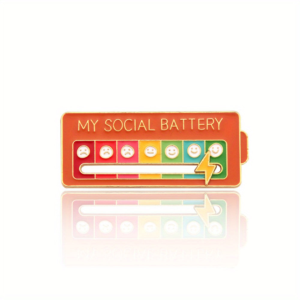 Funny Enamel Metal Badges Lapel Pin My Social Brooch Mood Expression