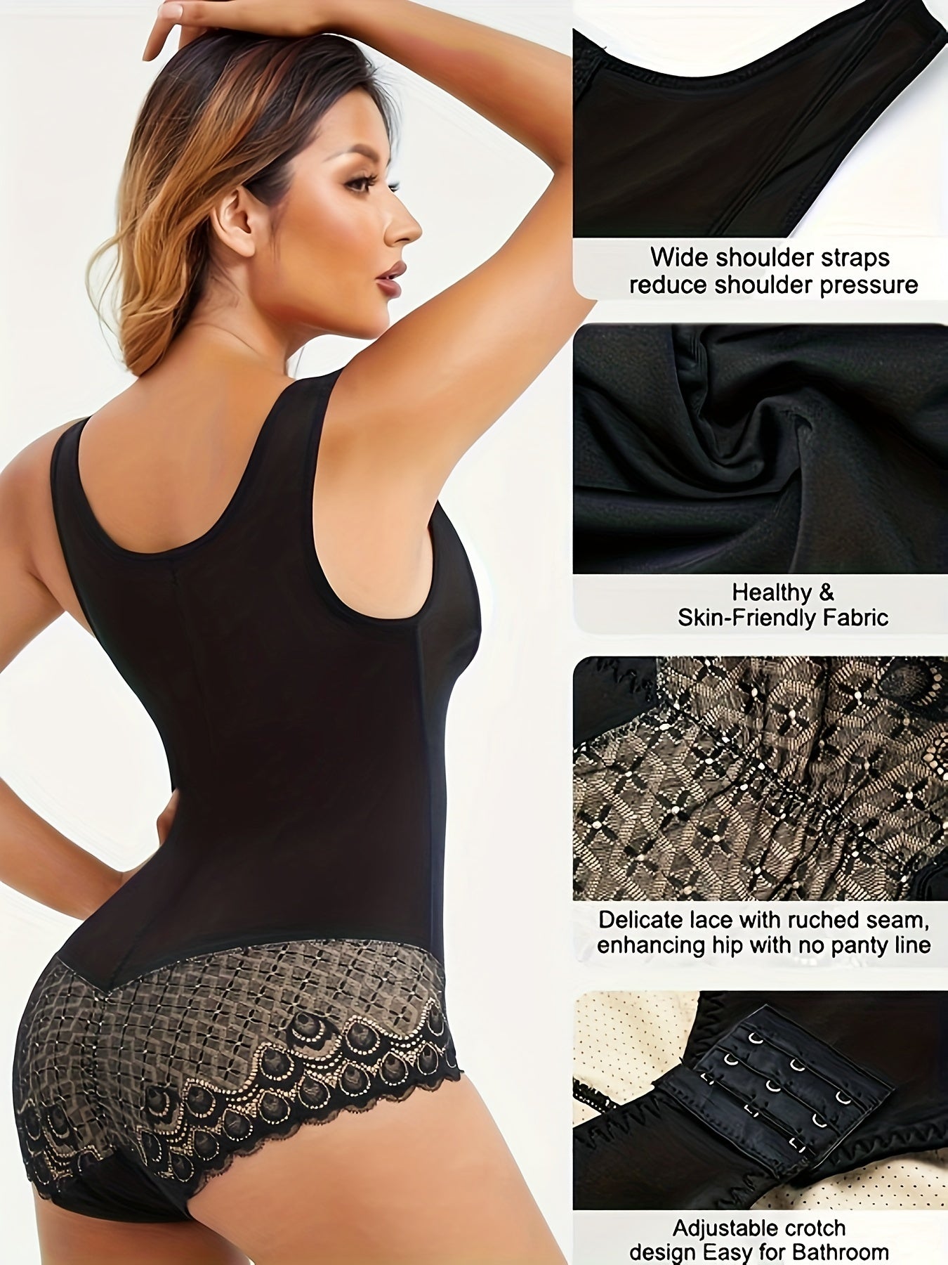 Lace Shaping Bodysuit Tummy Control Slimmer Body Shaper Women's Underwear