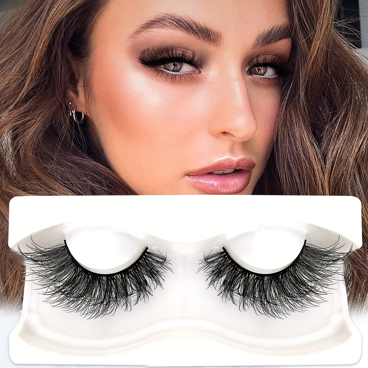 22mm Fluffy Volume Cat Eye Faux Mink Eyelashes