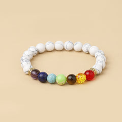 7 Chakra Stone Bead Bracelet Tiger Eye Yoga Balance Men Buddha Jewelry