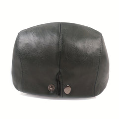 Winter PU Leather Beret Hat Women Men Wedding Party Newsboy Hat