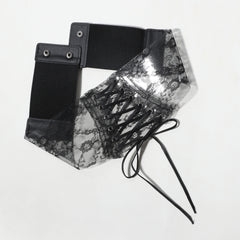 Transparent Lace Corset Belt Bowknot Floral Waistband Cinch Waspie Belts