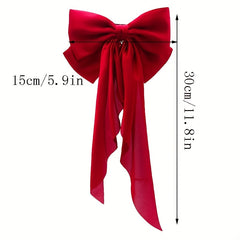 Large Streamer Bow Hair Clip French Barrette Hair Accessories For Women Girls