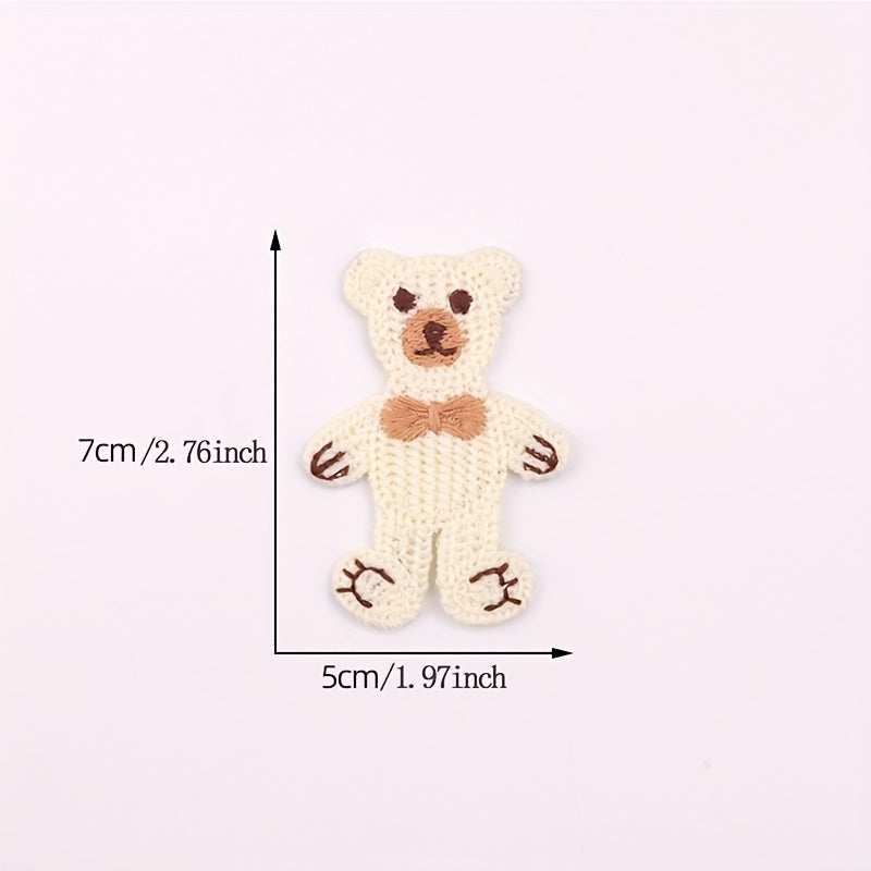 10pcs Colorful Bear Head Embroidery Patch DIY Clothing Accessories