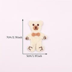 10pcs Colorful Bear Head Embroidery Patch DIY Clothing Accessories