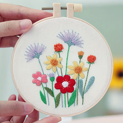 Plant Flower Embroidery DIY Material Package Kit for Beginners
