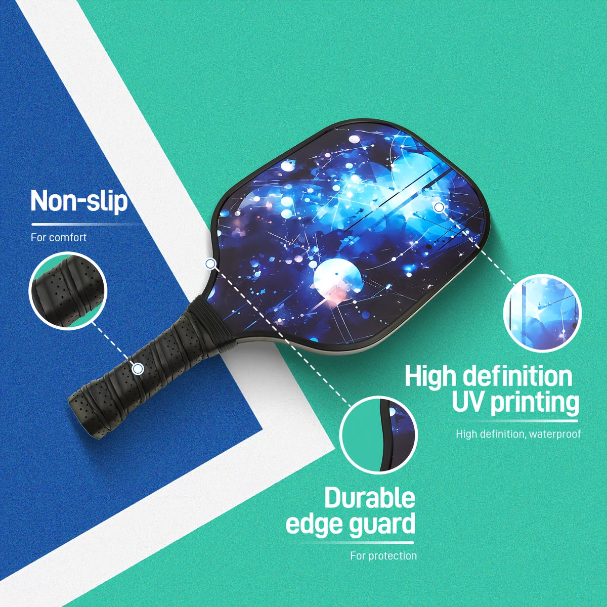 1pc 2pcs Fiberglass Surface Pickleball Set with Bag & Grip