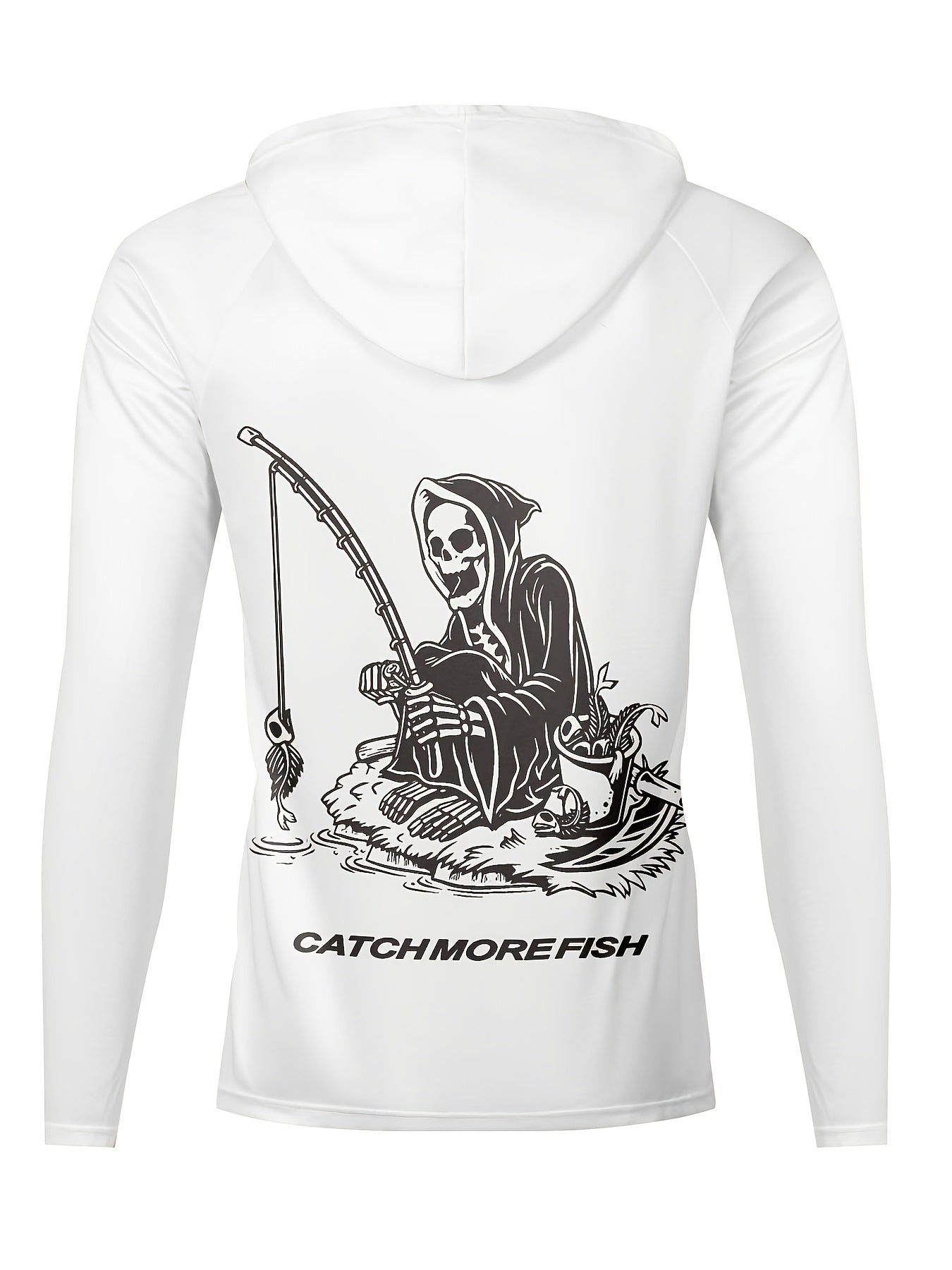 Men's Skeleton Print UPF 50 Sun Protection Hoodie