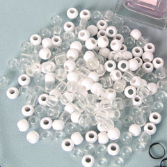 100Pcs Ponytail Beads, 5Pcs Quick Beader for Hair Braids, 500 Mini Rubber Bands