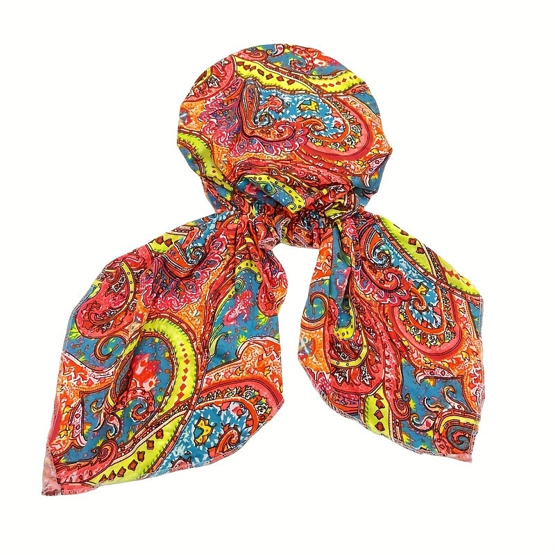 Boho Paisley Print Turban Cap Long Hijab Chemo Hats For Women