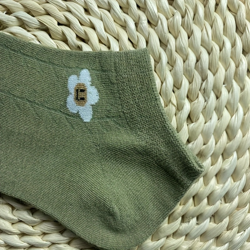 5 Pairs Floral Print Low Cut Socks Women's Stockings