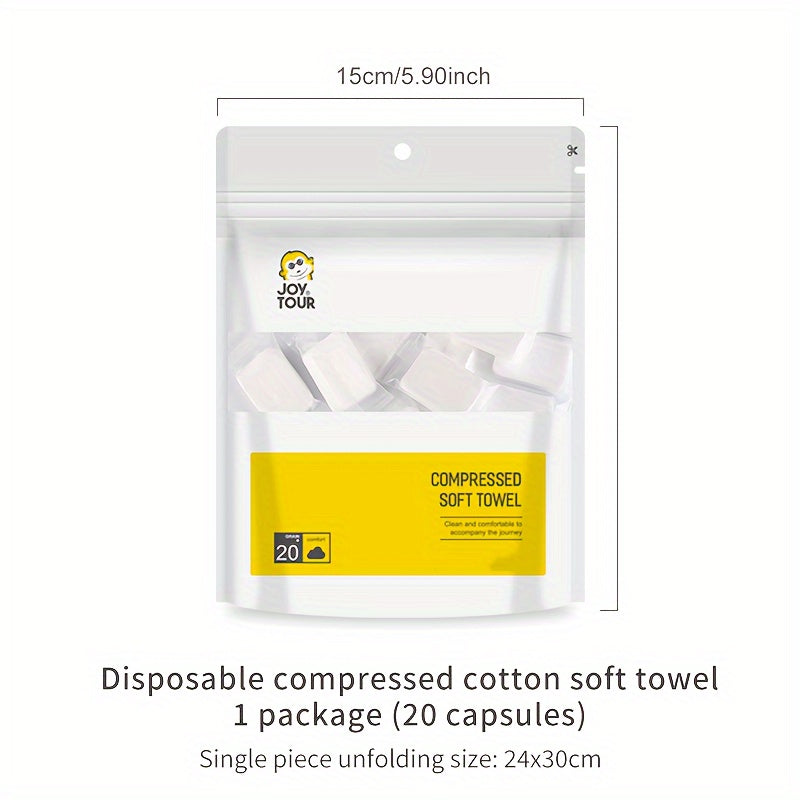 20pcs Disposable Compressed Towel for Camping & Travel