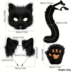 Funky Fox Costume Set for Halloween 5pcs Animal Cosplay Accessories