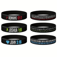 Bible Scripture Silicone Bracelet, Waterproof Rubber Wristband