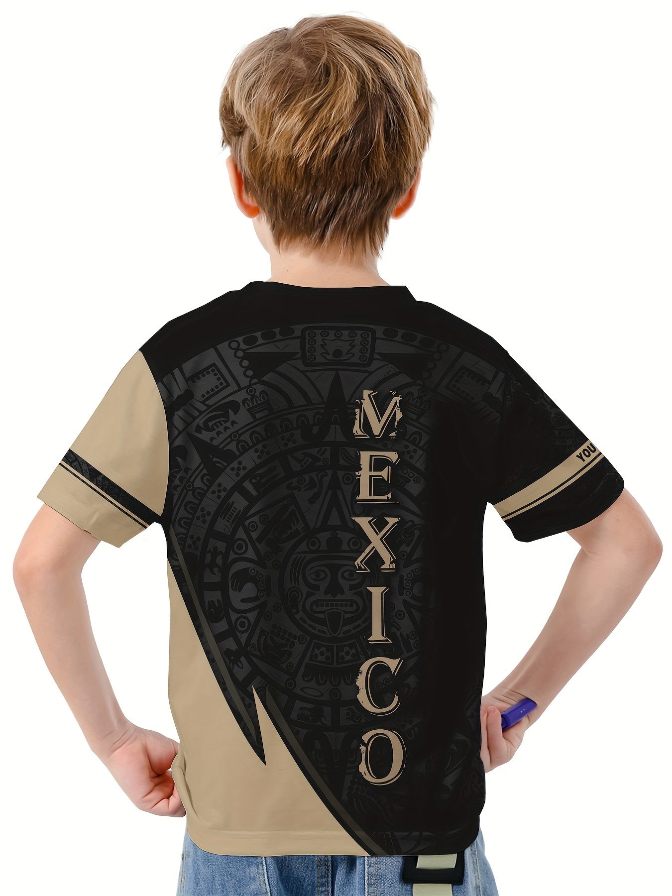 MEXICO Eagle 3D Print Children's Vitality T Shirt Boys Summer Sports Lightweight