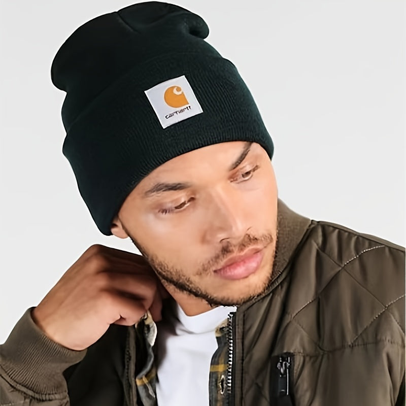 Men's Grey Knit Cuffed Beanie Hat