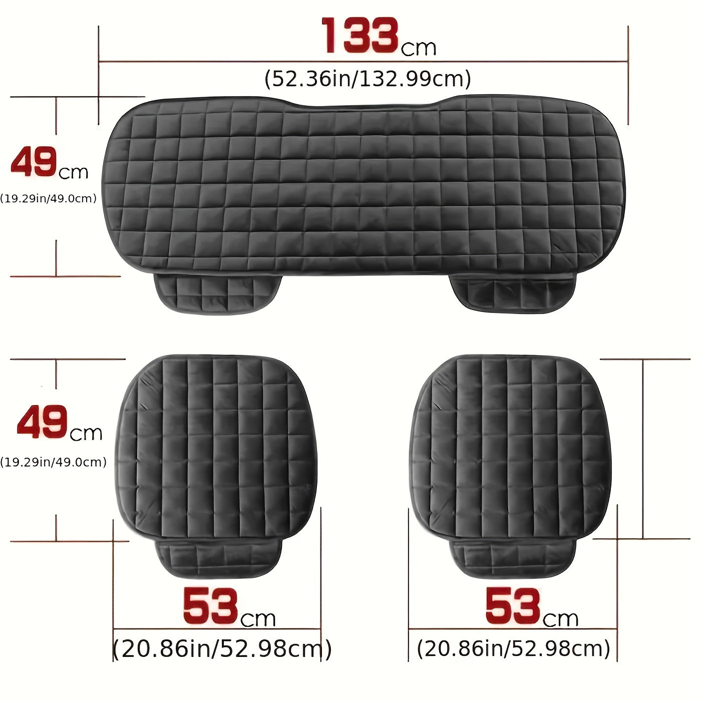 3pcs Plush Car Seat Cushion Pad Car Seat Protector Warm Thick Seat Covers