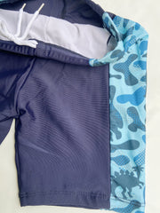 Boys Dinosaur Graphic T-shirt & Trunks Swimsuit Set for Summer