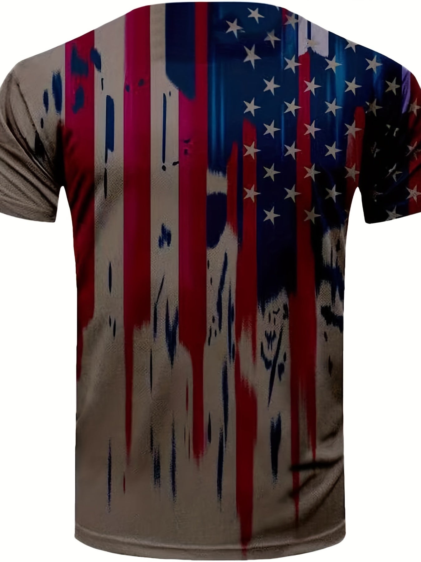 Men's Vintage American Flag Graphic T shirt Casual Slightly Stretch