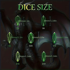 7pcs Metal Hollow Dice Set Polyhedral for Christmas & Halloween