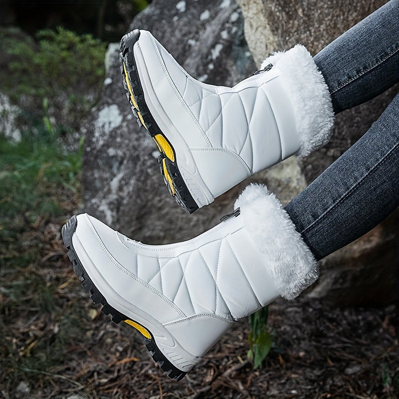 Women's Waterproof Snow Boots Non-slip Thickened Medium Top Shoes