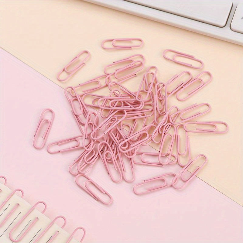 200pcs Boxed Macaron Paper Clip 28mm Office Data Clip Anti Rust Paper Clamp
