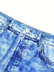 Butterfly Print High Rise Legging Shorts Women's Plus Casual Biker Shorts