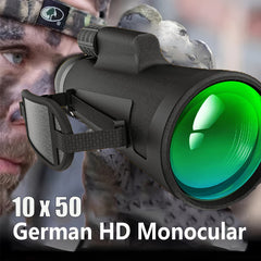 Professional 10x50 Monocular Telescope HD Lens Prism Durable Compact