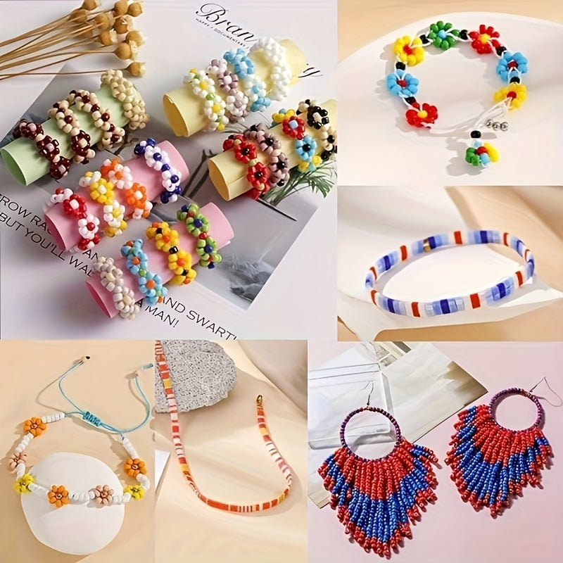 5000pcs 24 Colors Glass Rice Bead Set DIY Jewelry Making Materials