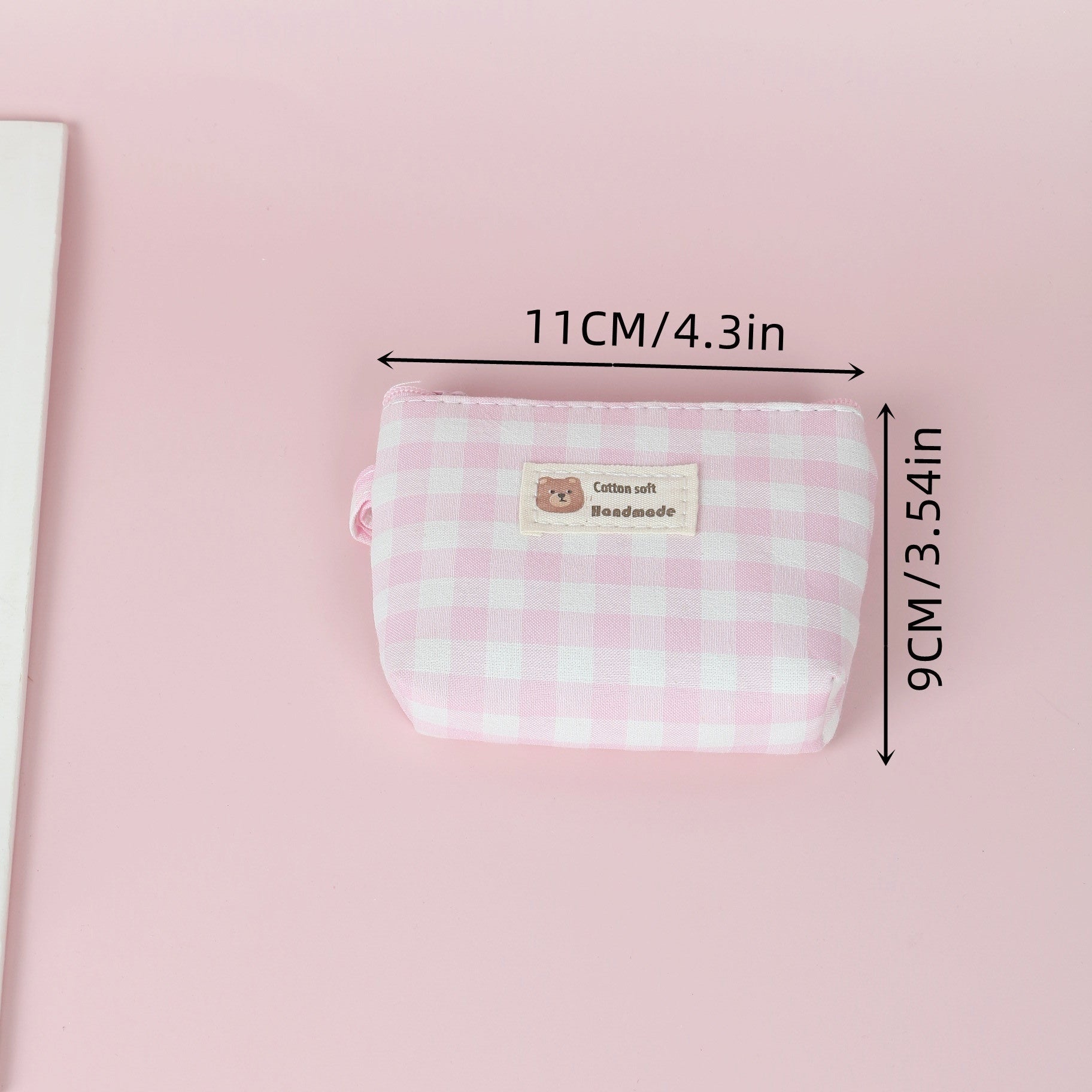 Portable Plaid Cartoon Storage Bag with Rope Handle