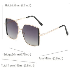 ENSAEJOE Geometric Metal Frame Glasses