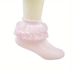 Girls Lace Patchwork Sweet Princess Socks 6 Pairs
