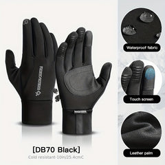 Winter Cycling Gloves Warm Windproof Waterproof Velvet Cold-proof