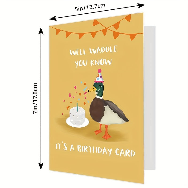 Funny Duck Birthday Card for Duck Lovers with Envelopes