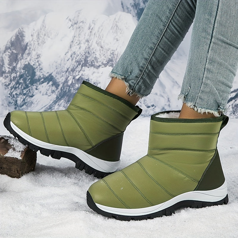 Non Slip Medium Tube Snow Boots Thickened Velvet Warm Shoes