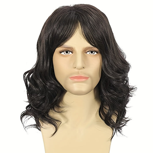 Men's Long Curly Hair Handsome Wig Hair Extension Costume