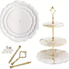 Resin Silica Gel Casting Mold for 3-Layer Cupcake Macaroon Display Rack