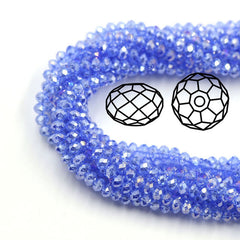 3x4mm 120pcs Flat Crystal Beads Jewelry Glass Loose Beads Tassel Accessories