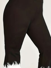  Pumpkin Elf Print Flared Leg Trousers