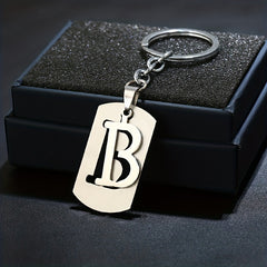 Stainless Steel A Letters Key Chain Charm 26 Letter Keychain Women Couple Gift