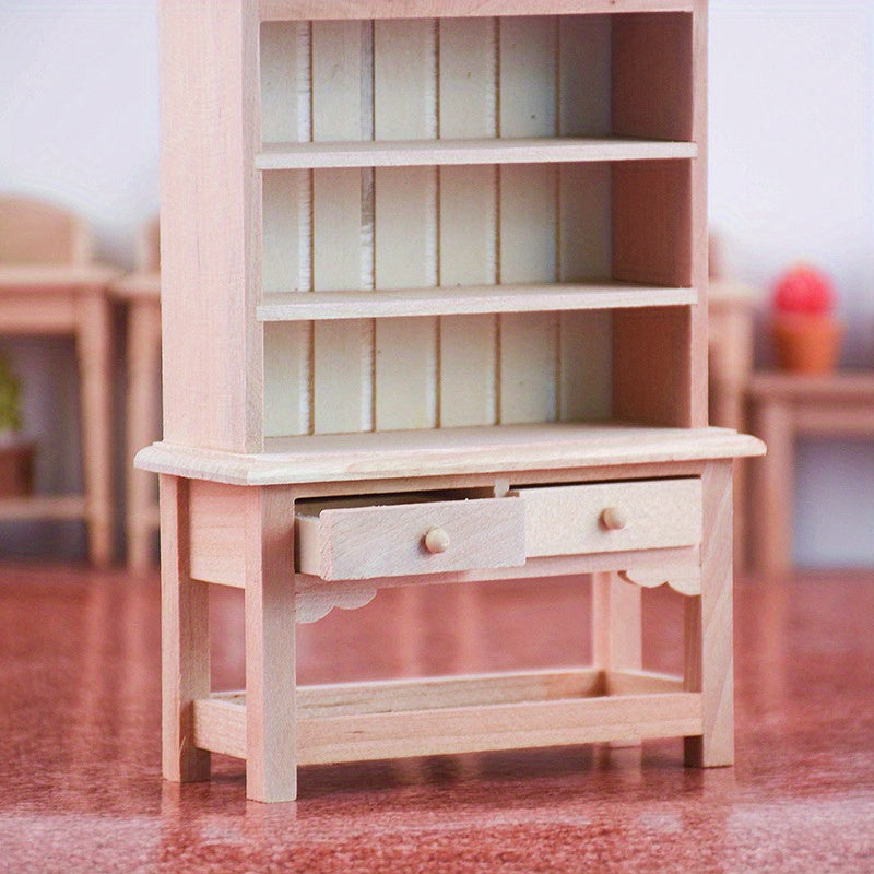 Dollhouse Wooden Furniture Display Shelf Bookcase Model