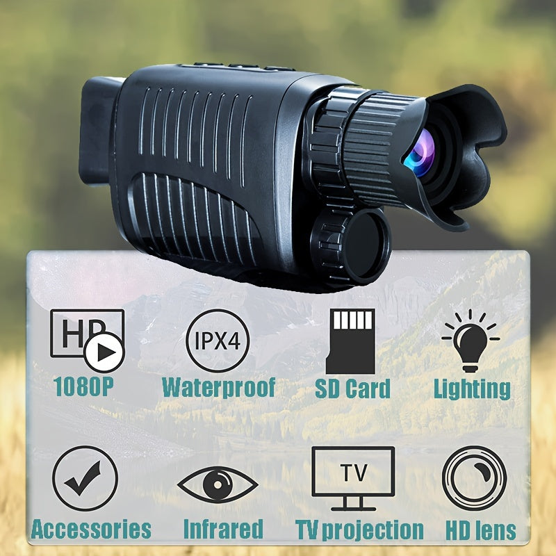 1080P HD Night Vision Monocular, 128GB Storage, 7 Speed Infrared