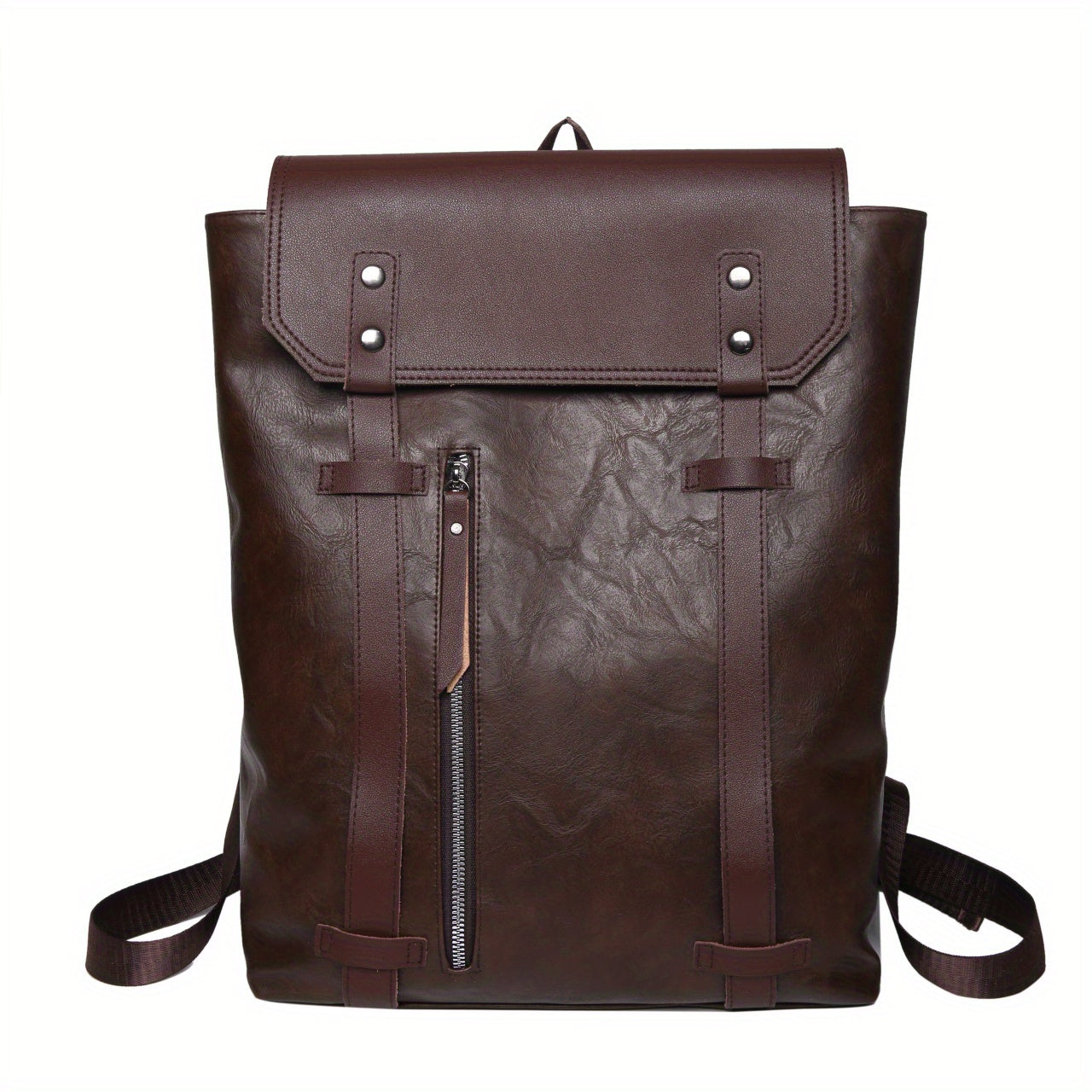 Vintage PU Leather Laptop Backpack for Travel