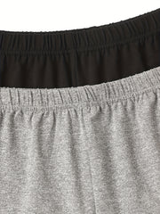 2 Pack Plus Size Ruffle Trim Stretch Shorts Set