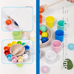 Rainbow Wooden Sorter Game Educational Toy