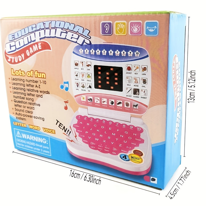 Children's Flip Laptop Toy Learning Machine with Digital Alphabet
