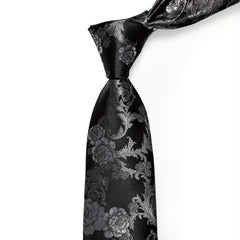 3pcs Men's Jacquard Necktie & Handkerchief & Cufflinks Set