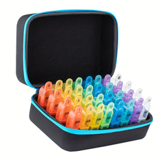 Monthly Pill Storage Box 2 Times 30 Pill Portable Travel Box w/ 32 Compa