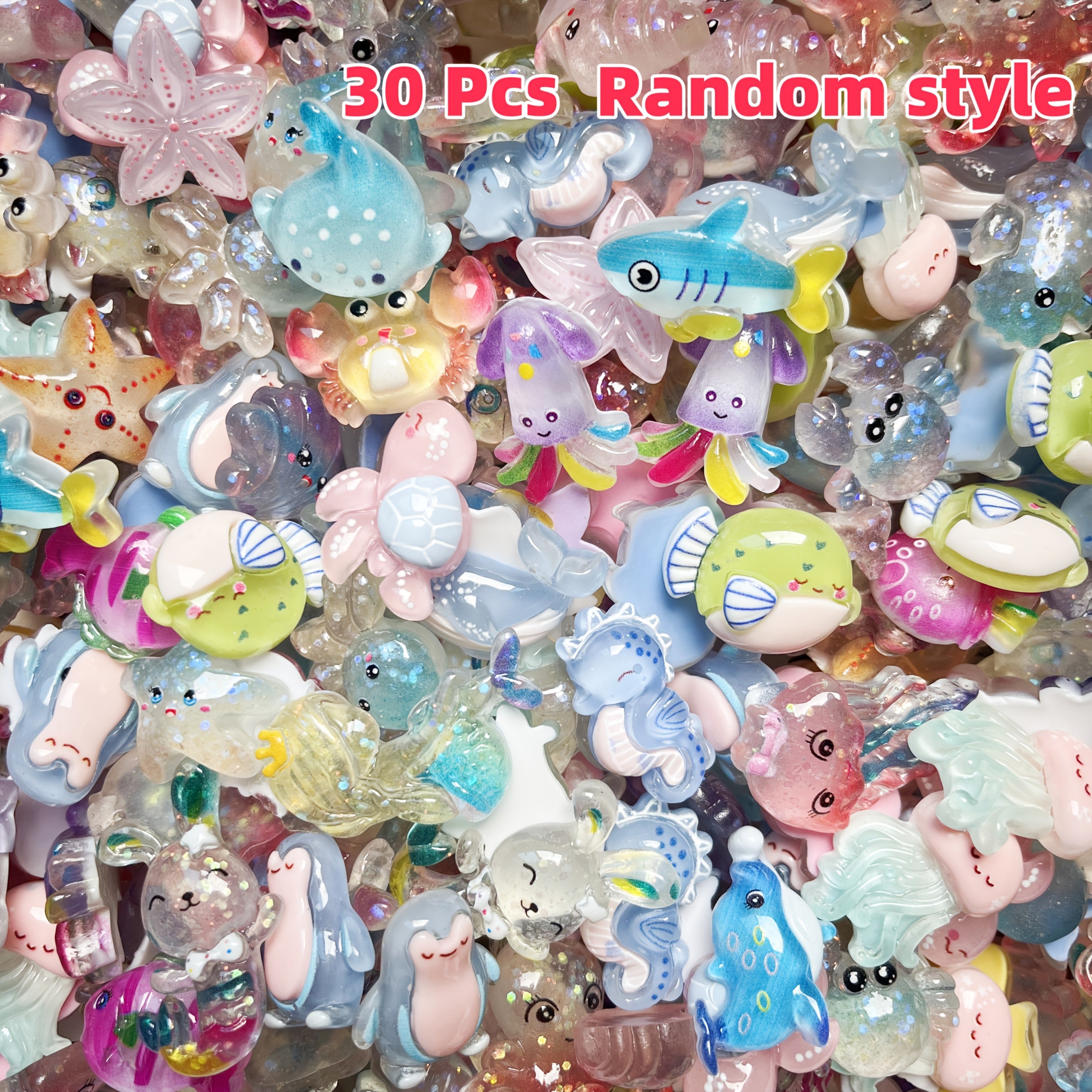 30 Glow in the Dark Marine Animal Ornaments for Decoration and Crafts
